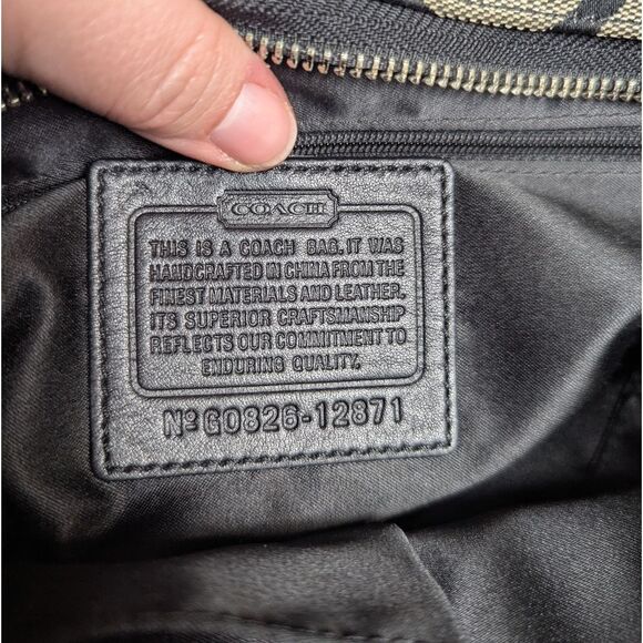 Coach Carly Signature Big C Black Gray Hobo Shoulder Vintage Bag Purse 12871 - Picture 7 of 10